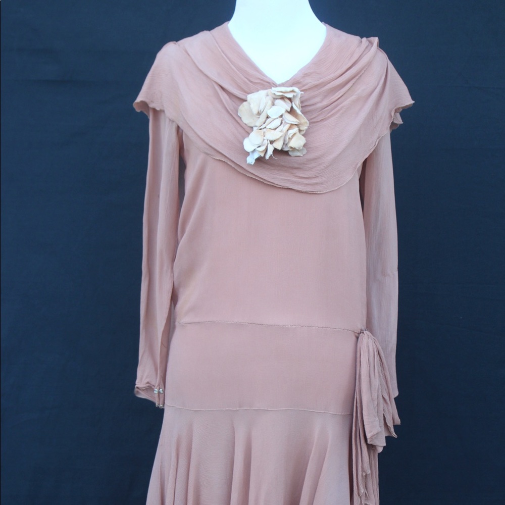 ⭐️HPick⭐️ Vintage RARE 1920s Silk Chiffon Dress W/Slip